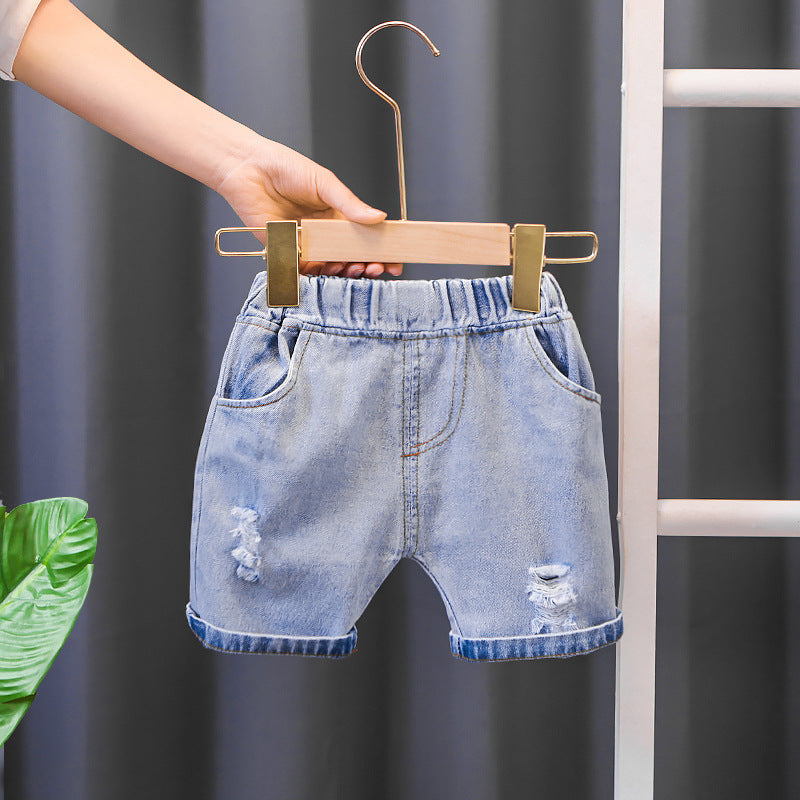Angel Bear Denim Shorts Set