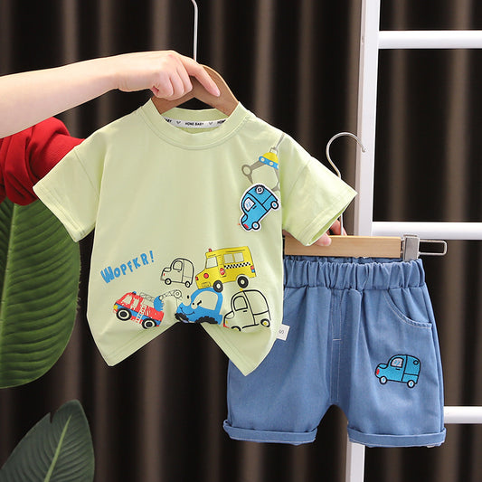 Car Denim Short Set