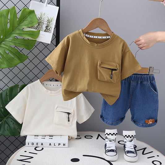 T-shirt Denim Shorts
