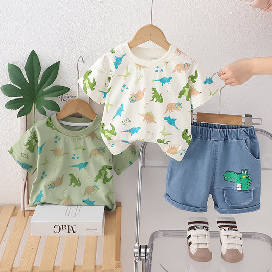 Dinosaur Denim Short Set