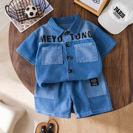 Denim Shorts Set