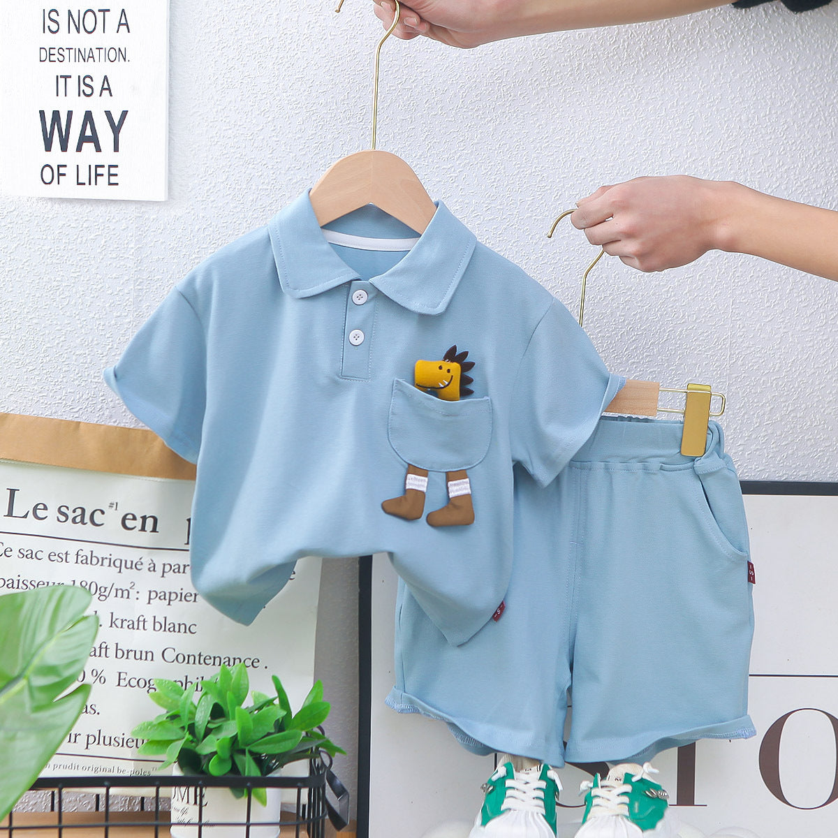 Polo T-shirt Matching Shorts Set