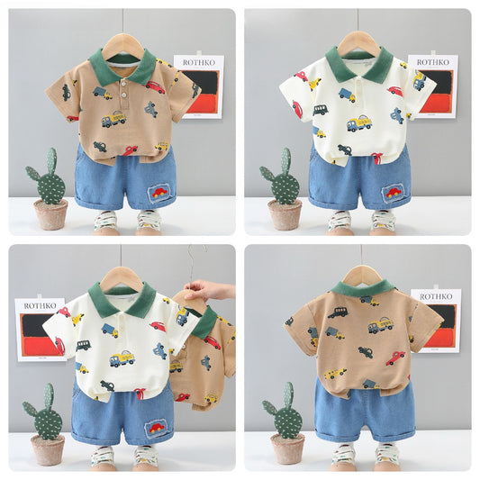 Car Denim Short Set