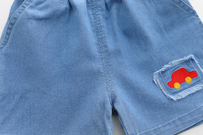 Car Denim Short Set