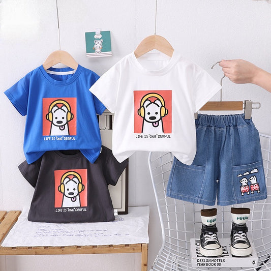 Dog Denim Short Set