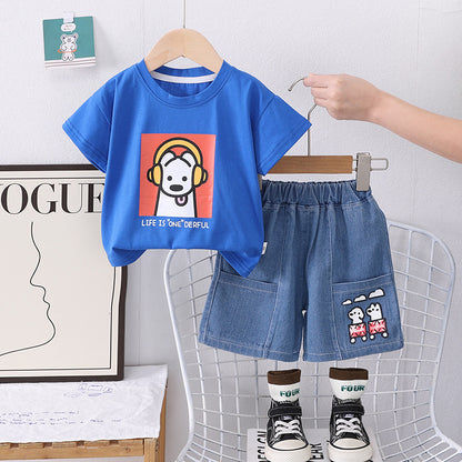 Dog Denim Short Set