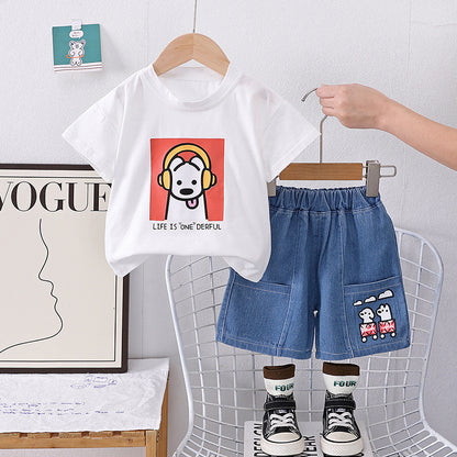 Dog Denim Short Set