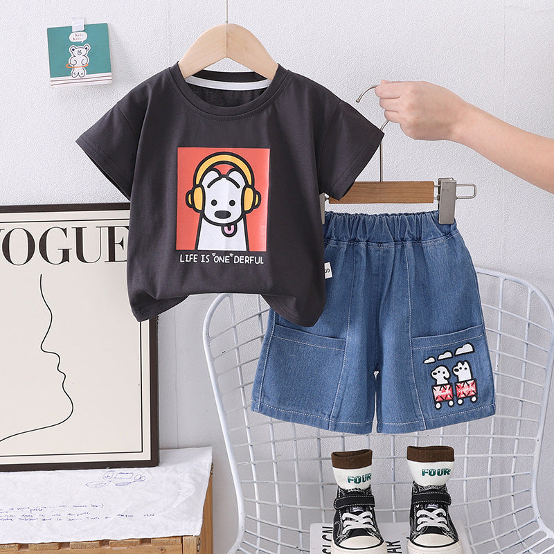 Dog Denim Short Set