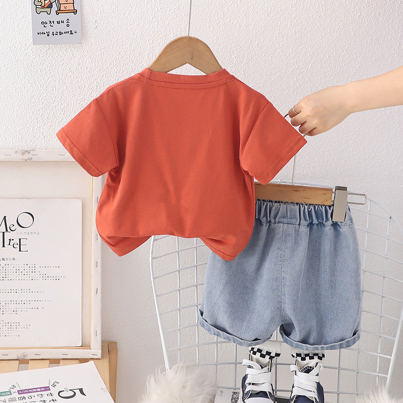 Tshirt Denim Shorts Set
