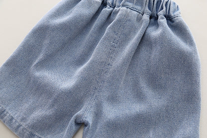 Tshirt Denim Shorts Set