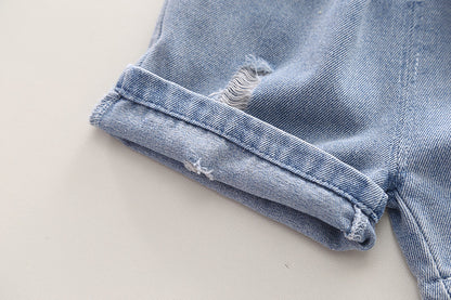 Shoes Denim Shorts Set