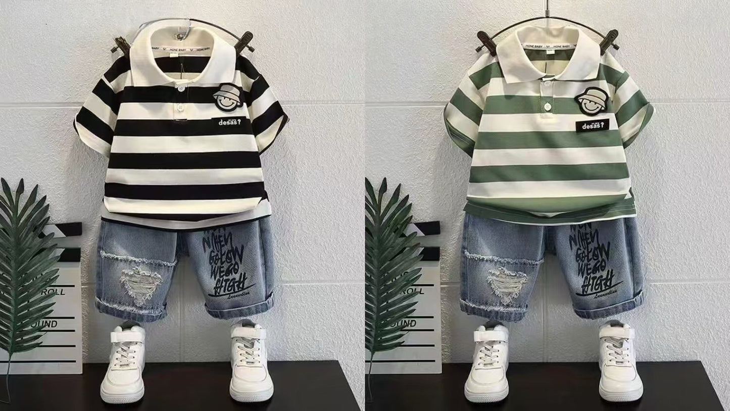 Monochrome Shorts Set