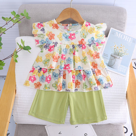 Ruffle Top Pant Set