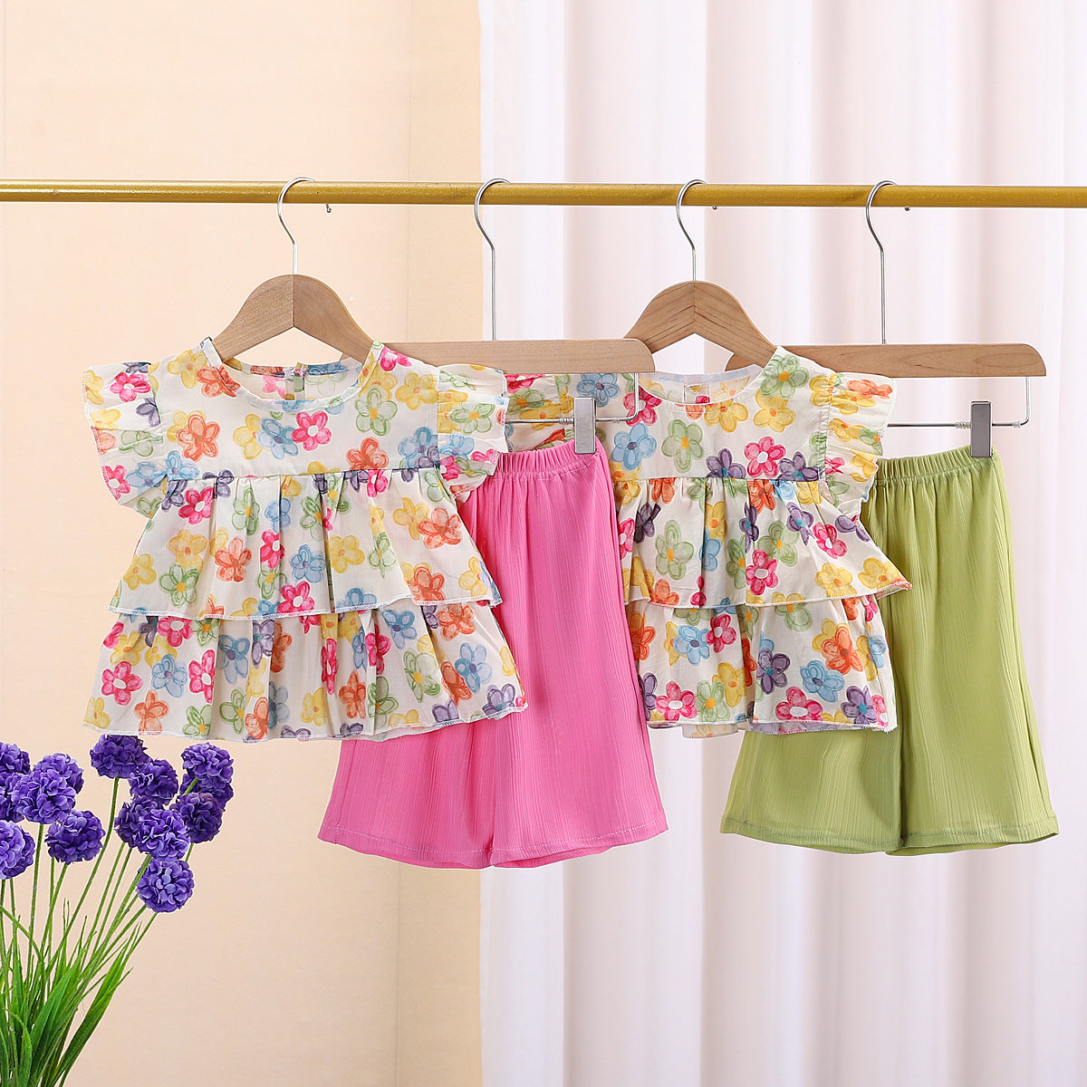 Ruffle Top Pant Set