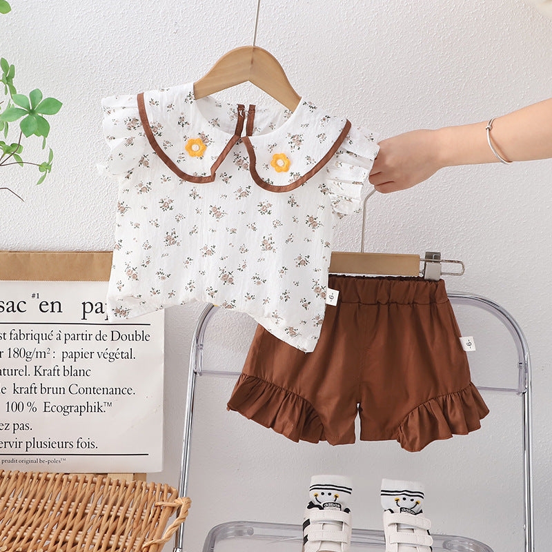 Peter Pan Collared Shorts Set