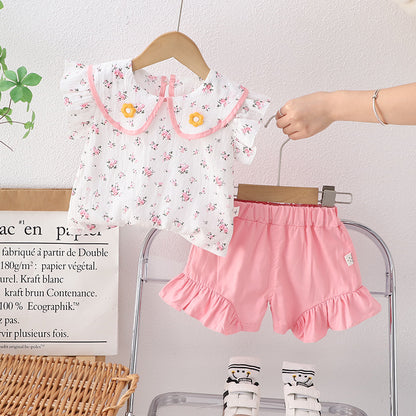 Peter Pan Collared Shorts Set