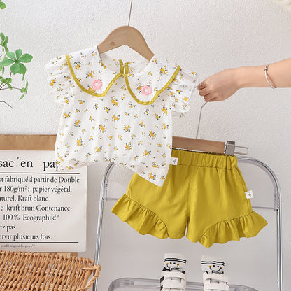 Peter Pan Collared Shorts Set