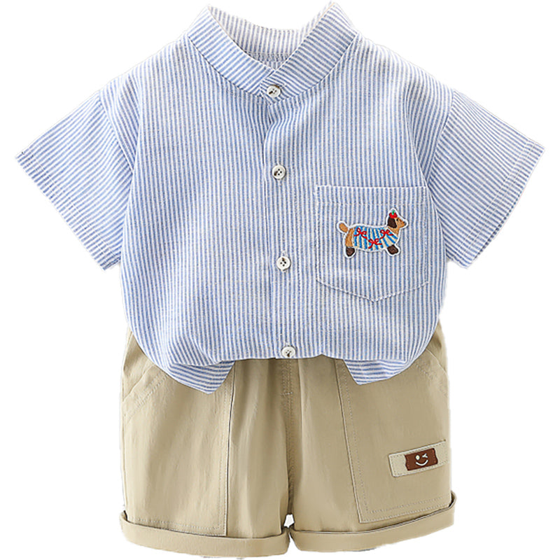 Stripped T-Shirt Shorts Set