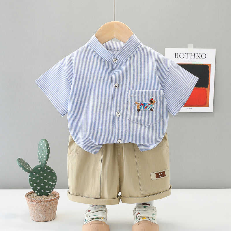Stripped T-Shirt Shorts Set