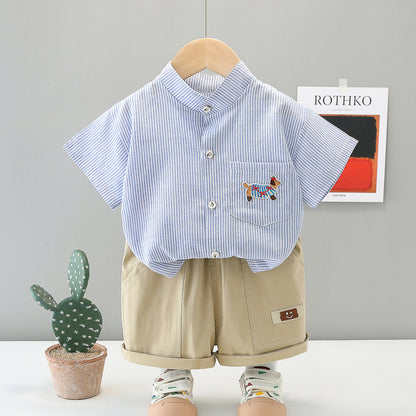Stripped T-Shirt Shorts Set