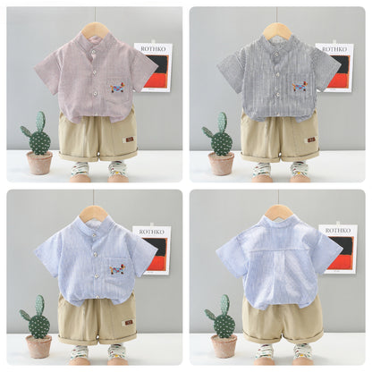 Stripped T-Shirt Shorts Set