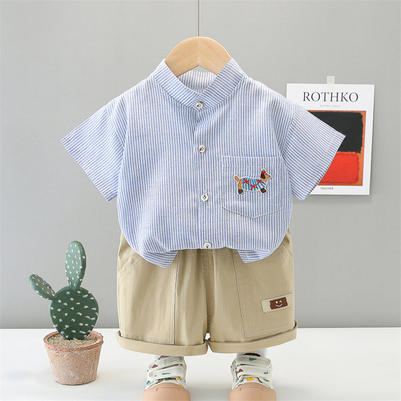 Stripped T-Shirt Shorts Set