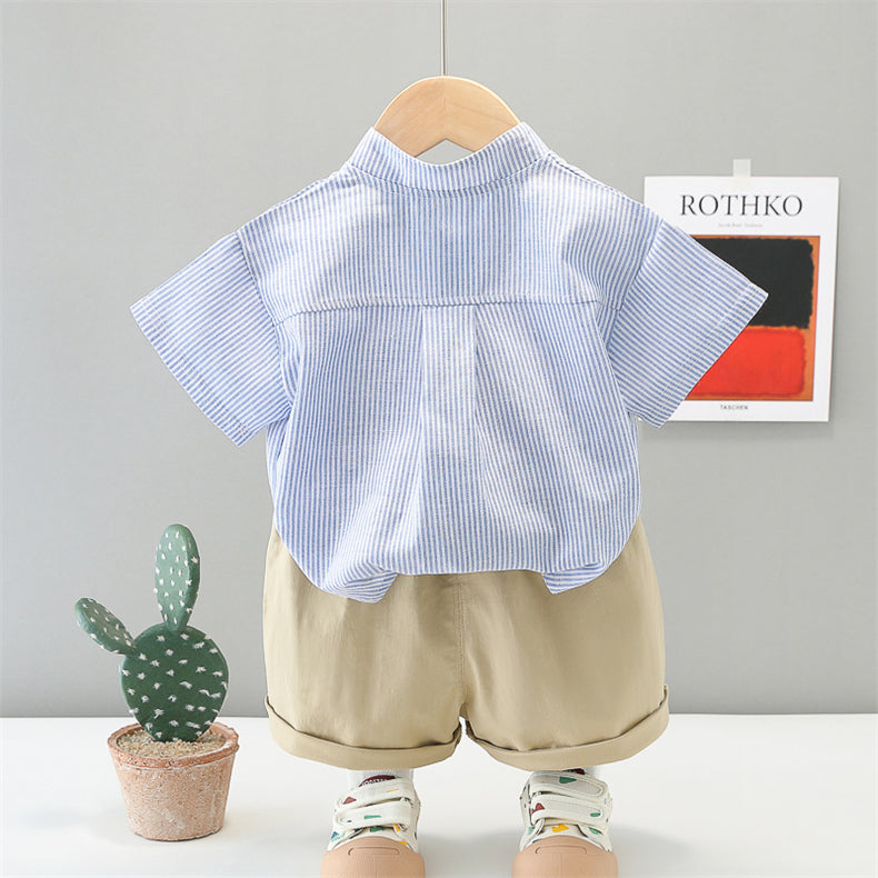 Stripped T-Shirt Shorts Set
