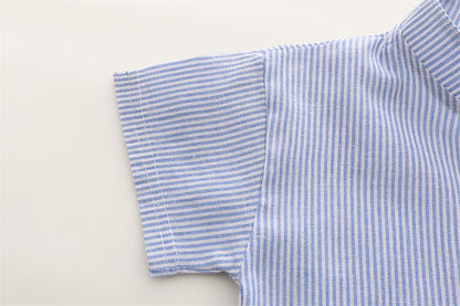 Stripped T-Shirt Shorts Set