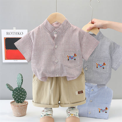 Stripped T-Shirt Shorts Set