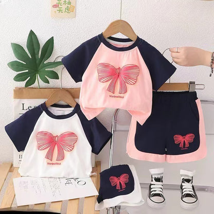 Bow Tshirt Shorts Set