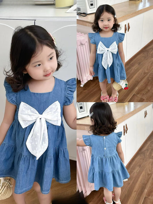 Bow Denim Dress