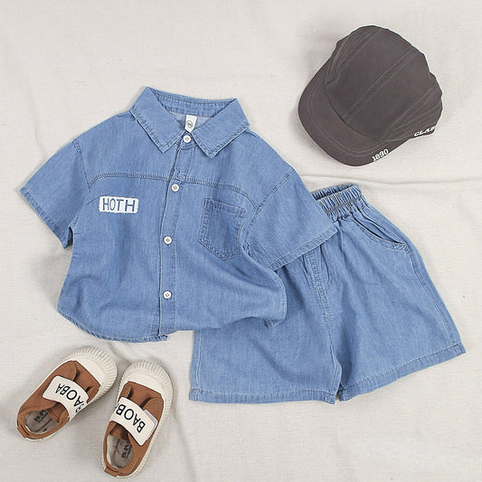 Denim Shorts Set