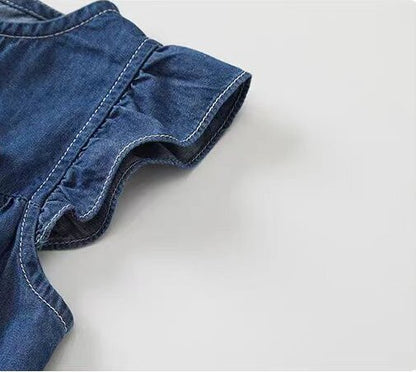 Denim Bow Tulle Dress