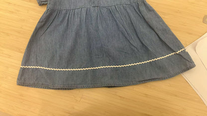 V Collared Denim Dress