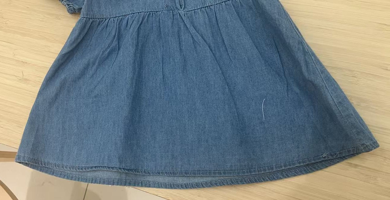 Eyelet Collared Denim Dress