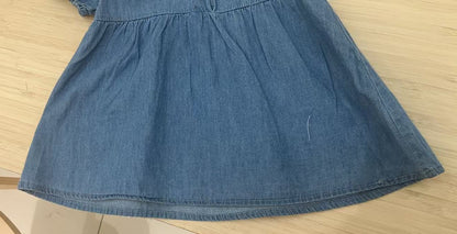 Eyelet Collared Denim Dress