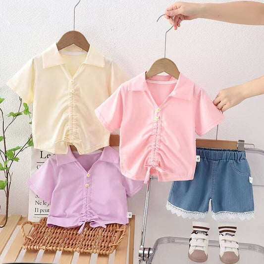 Ruching Shorts Set