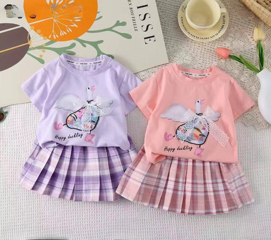 Duckling Pleated Skirt Set