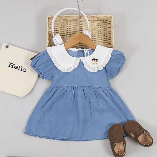 Peter Pan Collared Denim Dress