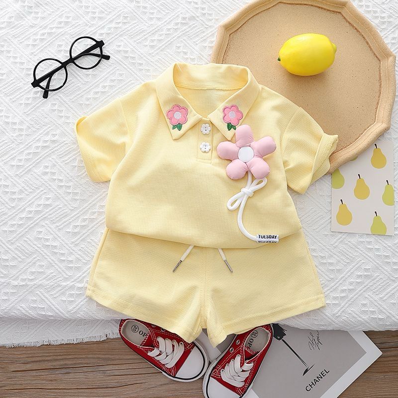 3D Flower Shorts Set