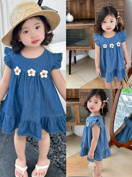 Flower Denim Dress