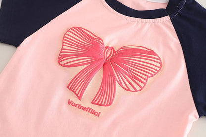 Bow Tshirt Shorts Set